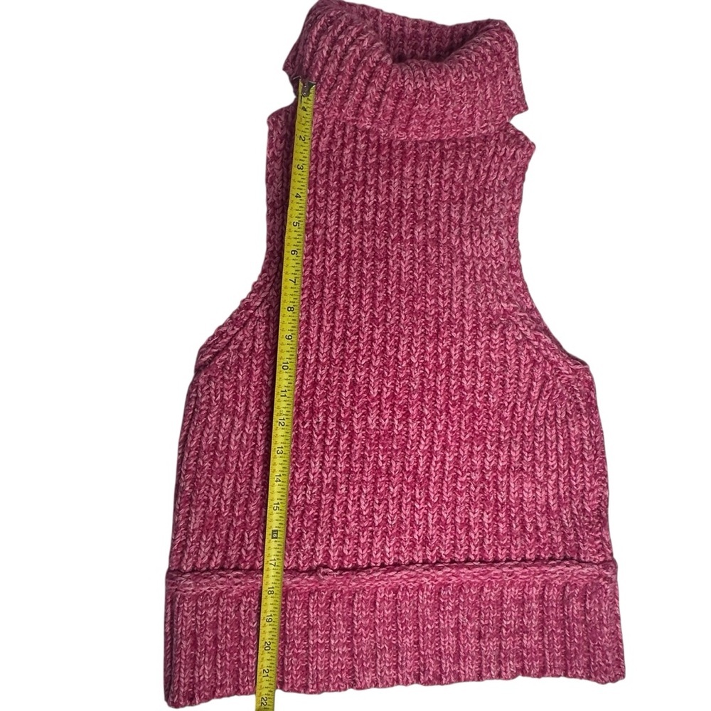NEW Anthropologie Pilcro Pink Ribbed Sleeveless Turtleneck Sweater m - Picture 6 of 10